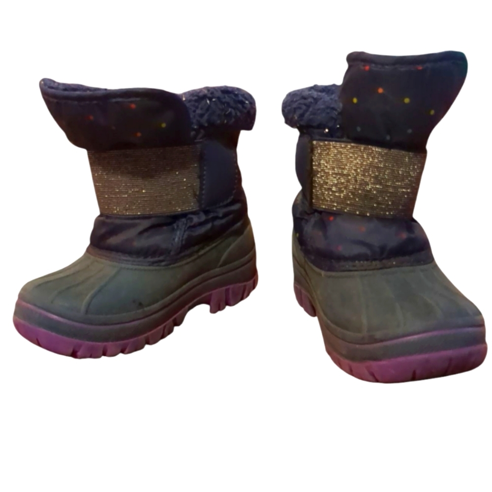 Target Navy Polka Dot Toddler Snow Boots 6